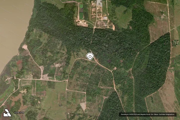 Imagem de satélite de Infração Ambiental em Porto Velho - RO (marcador da localização)