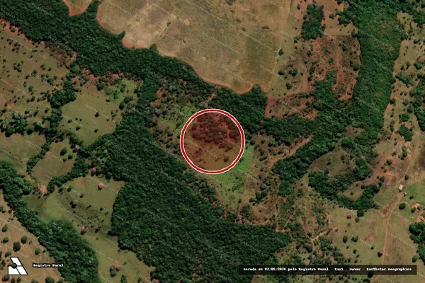 Imagem de satélite — Embargo IBAMA — Desmatamento - Ivolândia/GO