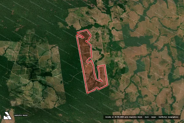 Imagem de satélite de Infração da Flora em Apiacás - MT