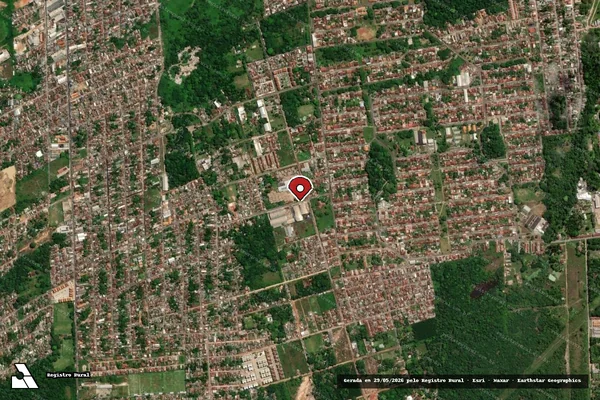 Imagem de satélite de Infração da Flora em Ananindeua - PA (marcador da localização)