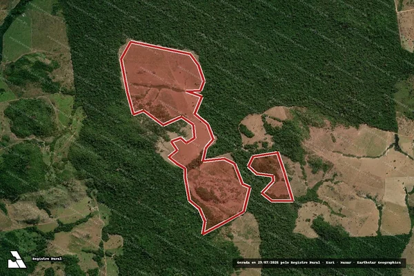 Imagem de satélite de Infração Ambiental em Nova Bandeirantes - MT