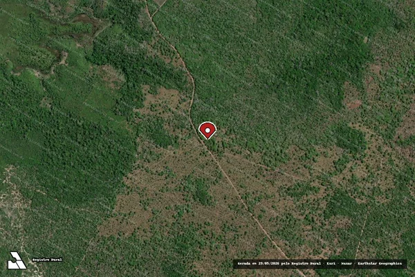 Imagem de satélite de Infração Ambiental em Santarém - PA (marcador da localização)