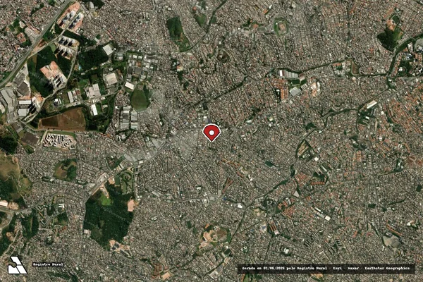 Imagem de satélite de Infração Ambiental em Taboão da Serra - SP (marcador da localização)