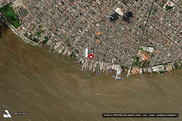 Imagem de satélite de Infração Ambiental em Belém - PA (marcador da localização)