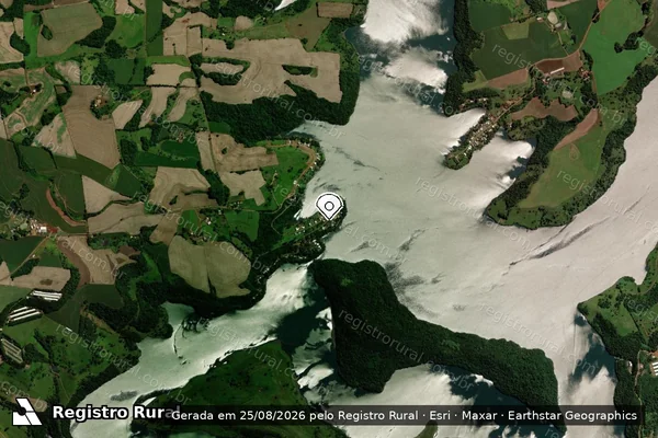 Imagem de satélite de Infração Ambiental em Francisco Beltrão - PR (marcador da localização)