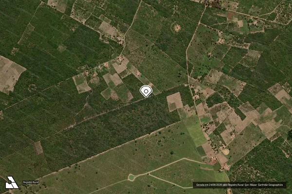 Imagem de satélite de Infração da Flora em Exu - PE (marcador da localização)