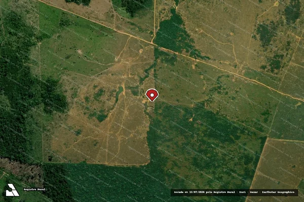 Imagem de satélite de Infração Ambiental em Buritis - RO (marcador da localização)