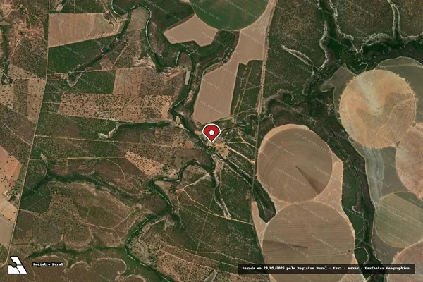 Imagem de satélite de Infração Ambiental em Sítio D'Abadia - GO (marcador da localização)