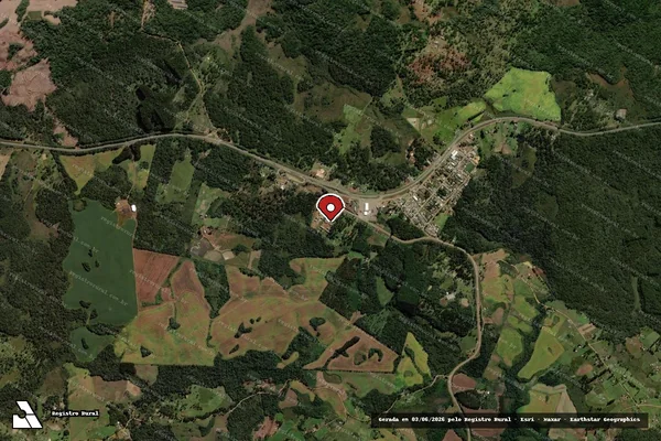 Imagem de satélite de Infração Ambiental em Guarapuava - PR (marcador da localização)