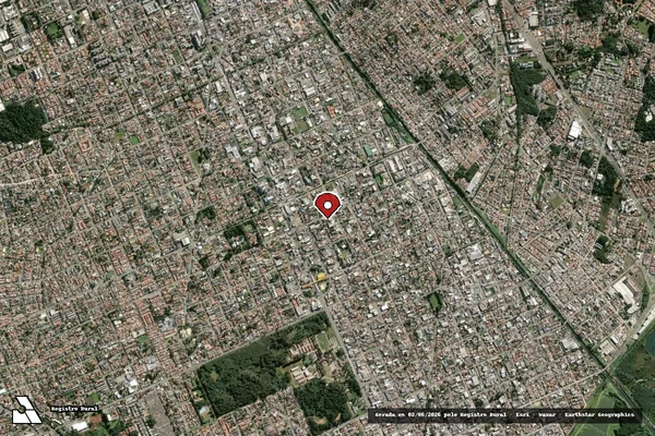 Imagem de satélite de Infração referente a Qualidade Ambiental em Curitiba - PR (marcador da localização)