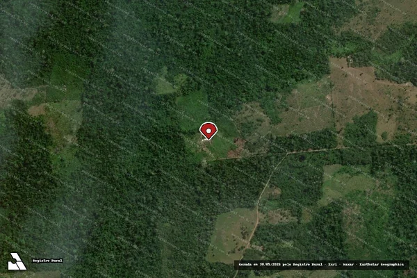 Imagem de satélite de Infração da Flora em São Félix do Xingu - PA (marcador da localização)