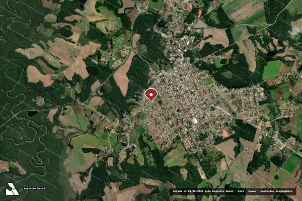 Imagem de satélite de Infração Ambiental em Rebouças - PR (marcador da localização)