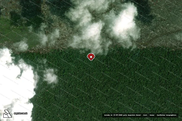 Imagem de satélite de Infração Ambiental em Portel - PA (marcador da localização)