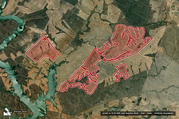 Imagem de satélite de Infração da Flora em Coronel João Sá - BA