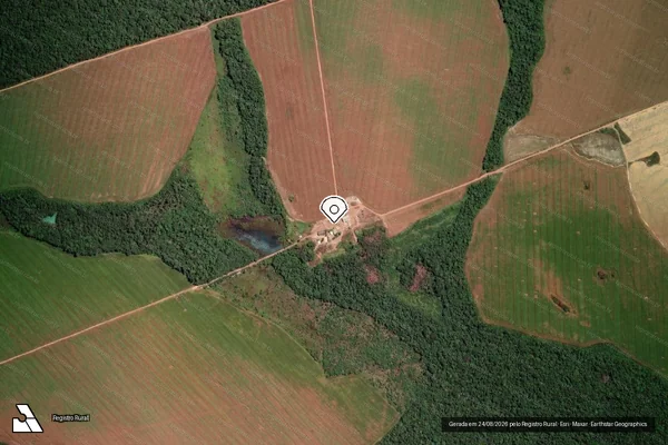 Imagem de satélite de Infração Ambiental em Marcelândia - MT (marcador da localização)