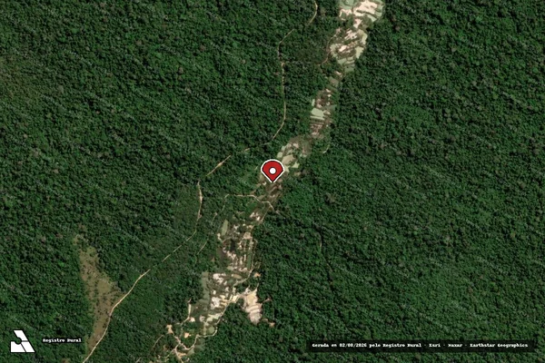 Imagem de satélite de Infração Ambiental em Nova Bandeirantes - MT (marcador da localização)