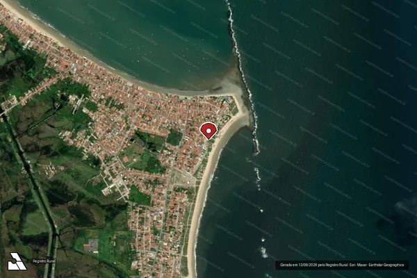 Imagem de satélite de Infração de Licenciamento(Não Classificada-Móvel) em Baía da Traição - PB (marcador da localização)