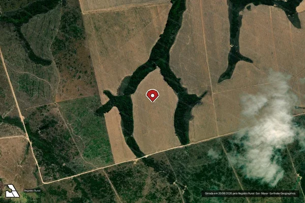 Imagem de satélite de Desmatamento em Altamira - PA (marcador da localização)