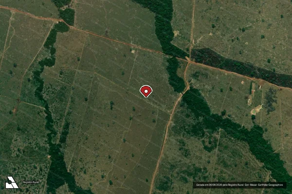 Imagem de satélite de Infração da Flora em Lábrea - AM (marcador da localização)