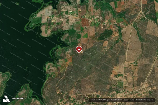 Imagem de satélite de Infração Ambiental em Boqueirão - PB (marcador da localização)