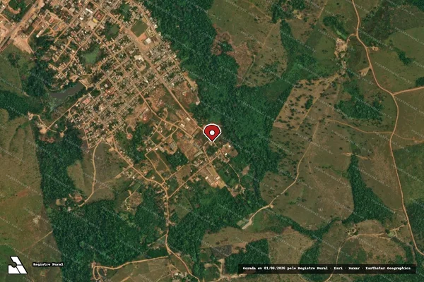 Imagem de satélite de Infração Ambiental em Trairão - PA (marcador da localização)