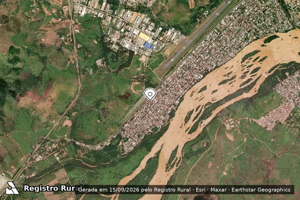 Imagem de satélite de Infração da Fauna em Governador Valadares - MG (marcador da localização)