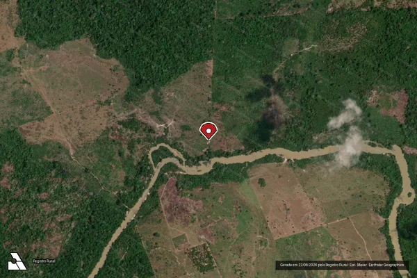 Imagem de satélite de Infração da Flora em São Félix do Xingu - PA (marcador da localização)