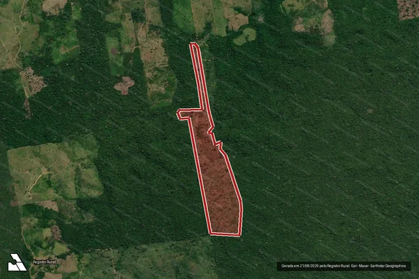Imagem de satélite — Embargo IBAMA — Infração da Flora - Aveiro/PA