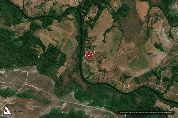 Imagem de satélite de Infração Ambiental em Espigão D'Oeste - RO (marcador da localização)