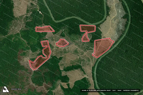 Imagem de satélite de Infração da Flora em Goianésia do Pará - PA