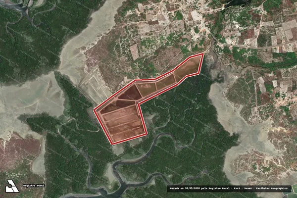 Imagem de satélite — Embargo IBAMA — Infração Ambiental — Barroquinha/CE