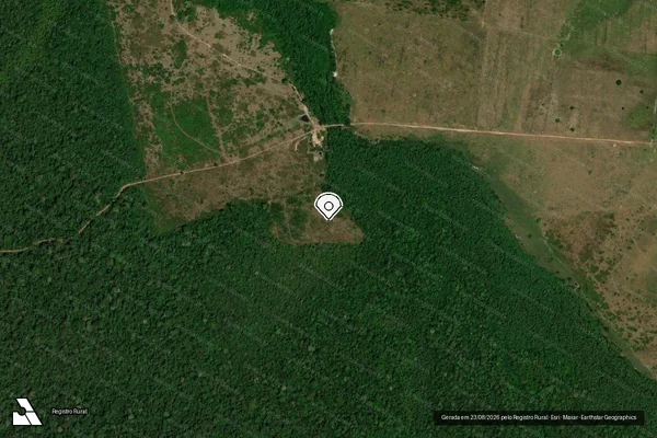 Imagem de satélite de Infração Ambiental em Baião - PA (marcador da localização)