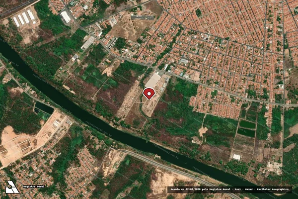 Imagem de satélite de Infração referente a Qualidade Ambiental em Teresina - PI (marcador da localização)