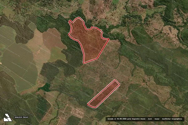 Imagem de satélite — Embargo IBAMA — Infração da Flora — Itacajá/TO