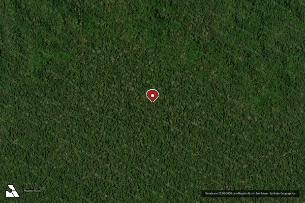 Imagem de satélite de Infração da Flora em Uruará - PA (marcador da localização)