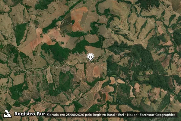 Imagem de satélite de Infração Ambiental em Patrocínio - MG (marcador da localização)