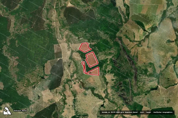 Imagem de satélite de Desmatamento em Guaratinga - BA