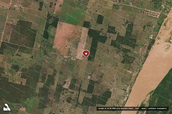 Imagem de satélite de Infração Ambiental em Serra do Ramalho - BA (marcador da localização)