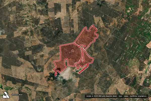 Imagem de satélite — Embargo IBAMA — Infração da Flora — Monteiro/PB