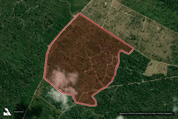Imagem de satélite de Infração Ambiental em Santarém - PA