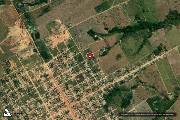 Imagem de satélite de Infração Ambiental em Colniza - MT (marcador da localização)