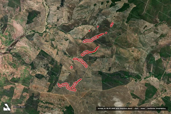 Imagem de satélite — Embargo IBAMA — Infração da Flora — Traipu/AL