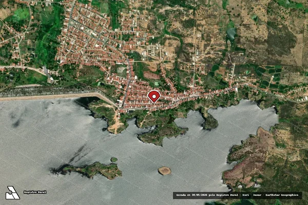 Imagem de satélite de Infração Ambiental em Coremas - PB (marcador da localização)