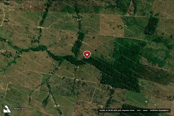 Imagem de satélite de Infração da Flora em Nova Mamoré - RO (marcador da localização)