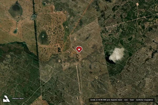 Imagem de satélite de Infração Ambiental em Vila Bela da Santíssima Trindade - MT (marcador da localização)