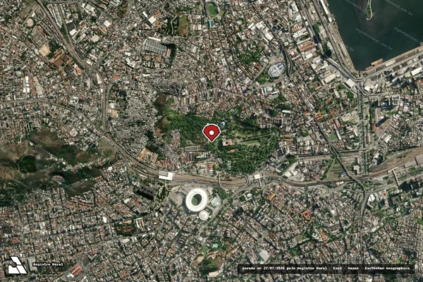Imagem de satélite de Infração da Fauna em Mangaratiba - RJ (marcador da localização)