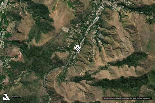Imagem de satélite de Infração Ambiental em Petrópolis - RJ (marcador da localização)