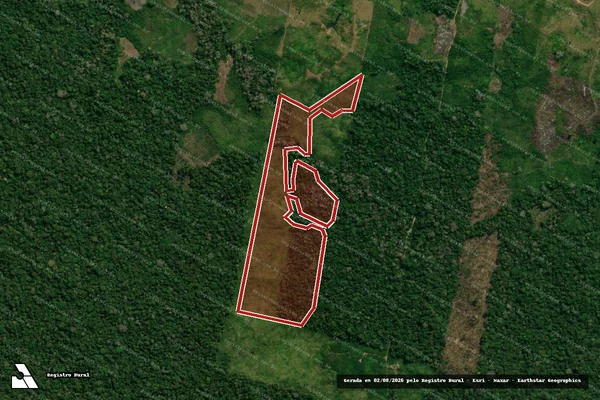 Imagem de satélite de Infração Ambiental em Tarauacá - AC