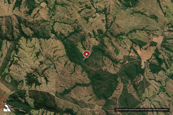 Imagem de satélite de Infração Ambiental em Três Ranchos - GO (marcador da localização)