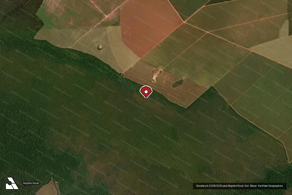 Imagem de satélite de Infração Ambiental em Diamantino - MT (marcador da localização)